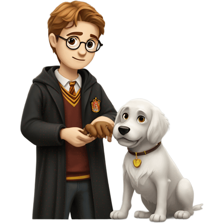 Harry Potter petting a dog emoji