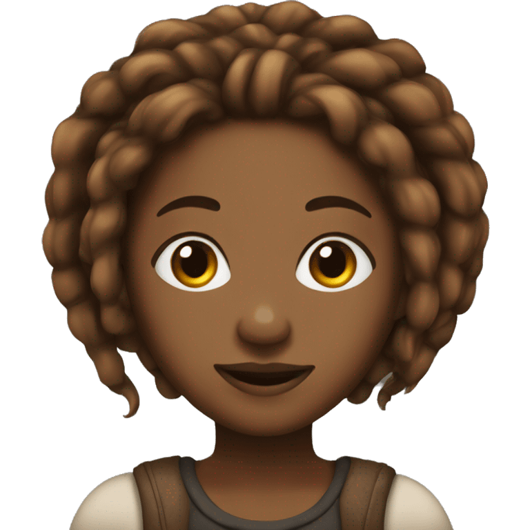 black caramel skin girl emoji with brown dreadlocks   emoji