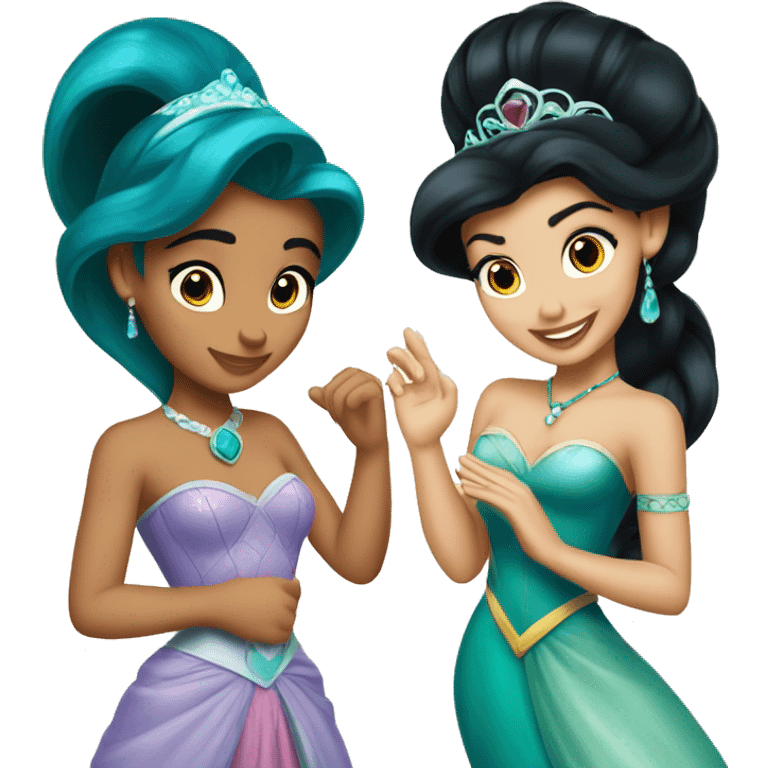 princess ariel and princess jasmine emoji