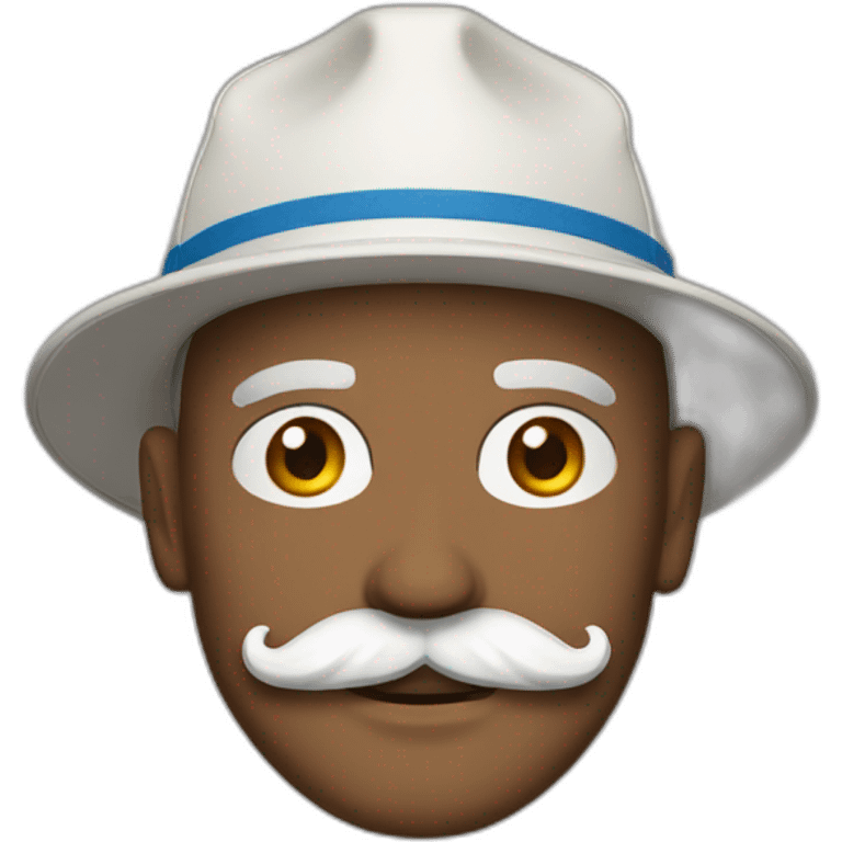 man with mustache in Adidas hat emoji