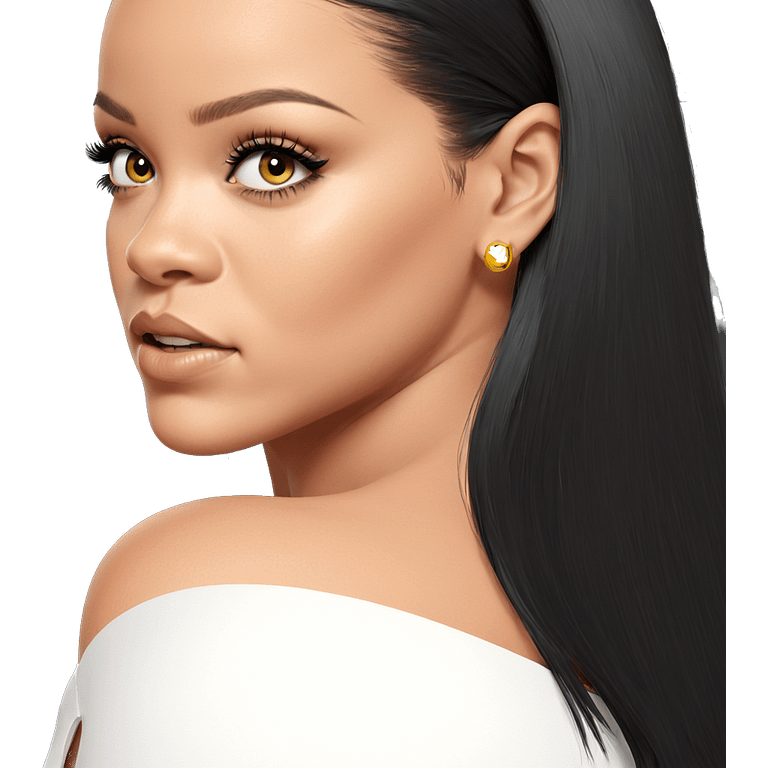 black haired girl portrait emoji