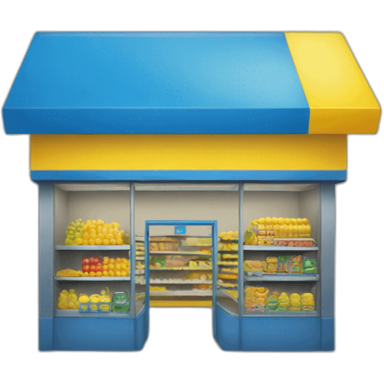 BLU AND YELLOW SUPERMARKET square sign emoji