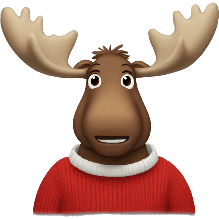 Moose wearing a red turtleneck sweater  emoji