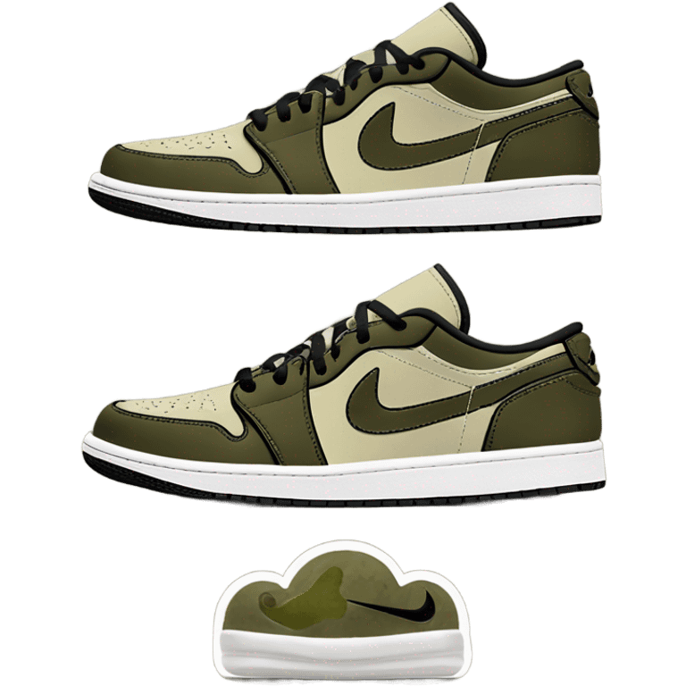 Nike Jordan 1 low Travis Scott olive emoji