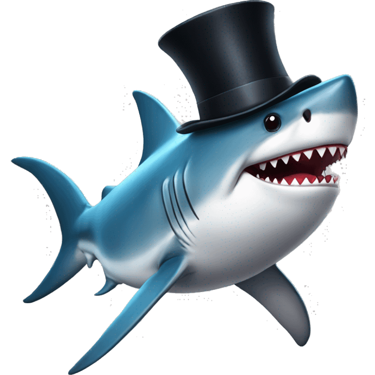 shark with tophat emoji