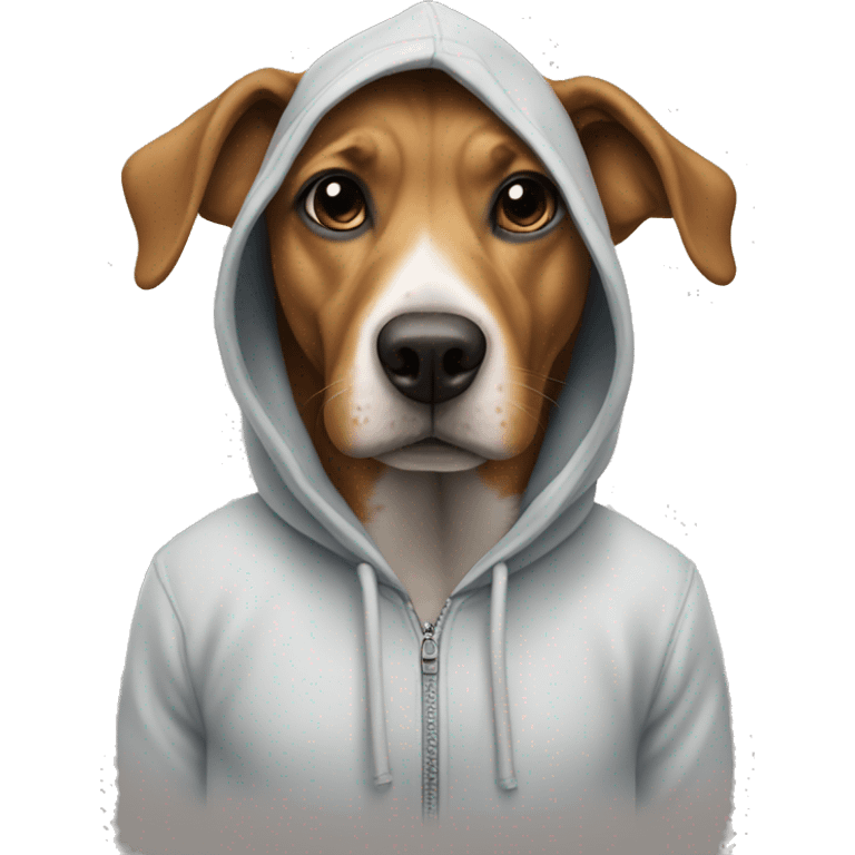 Dog wearing a hoddie emoji