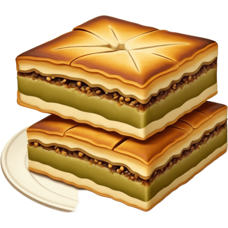 Martabak Cinematic Realistic Martabak Dish Emoji, depicted as a single, square slice of sweet, thick martabak with a rich, indulgent filling, rendered with detailed textures and vibrant, appetizing lighting. emoji