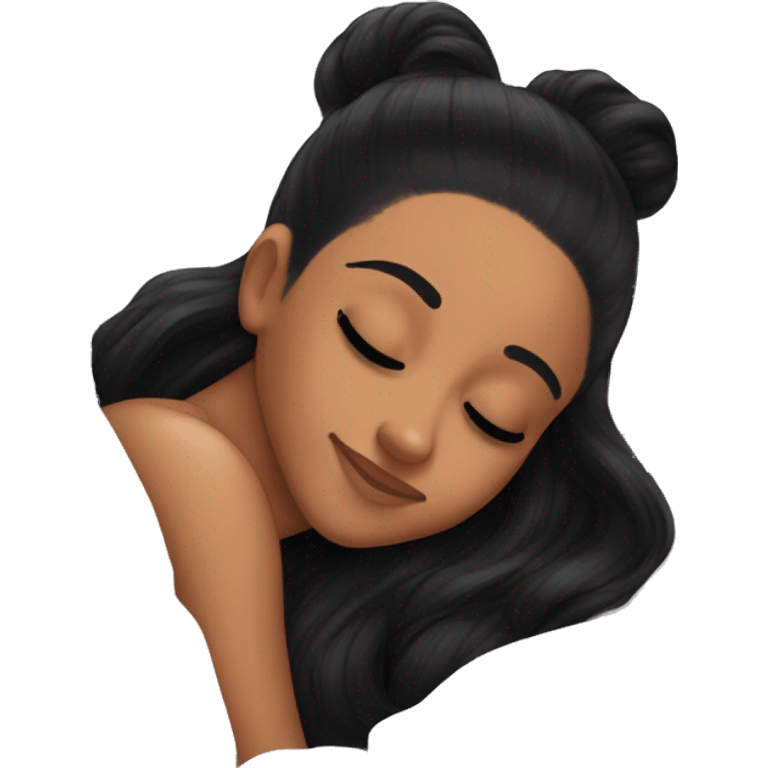 Ariana Grande sleeping with black hair emoji