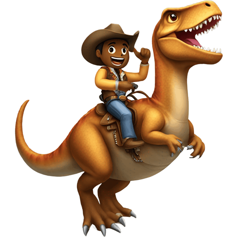 Cowboy riding a dinosaur emoji