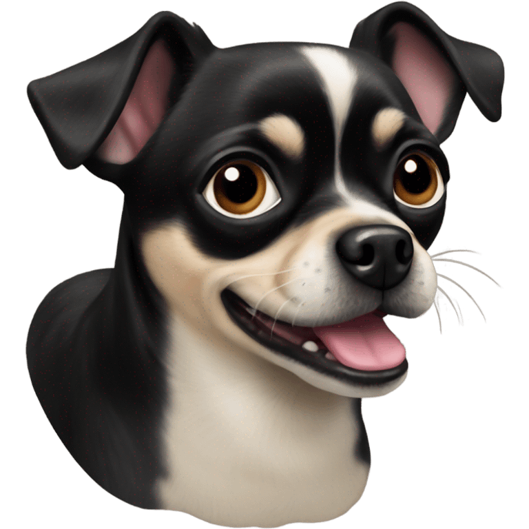 Black chihuahua pug mix breed dog emoji