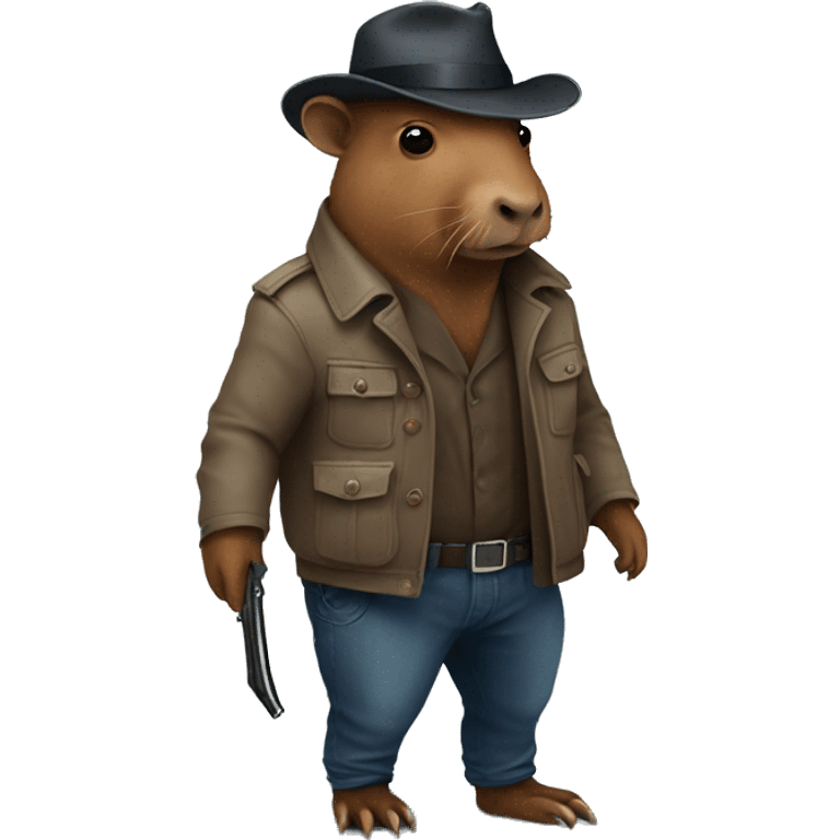 capibara detective wearing jean emoji