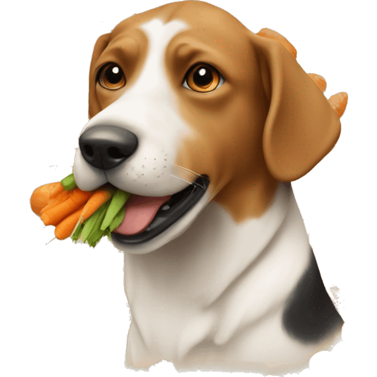 Dog eating carotte  emoji