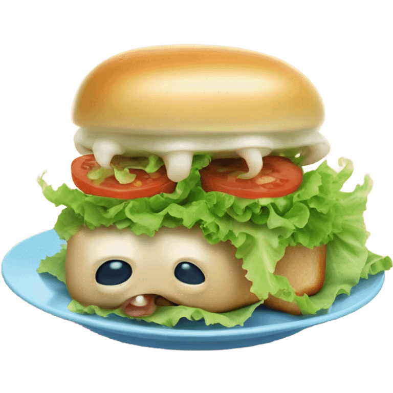 Squid eating sandwich  emoji