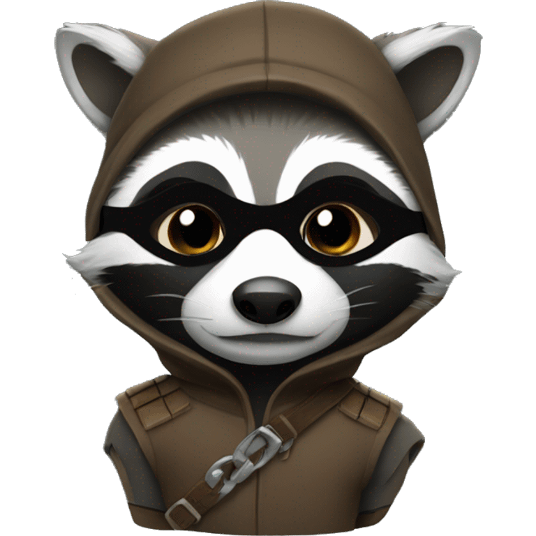 raccoon wearing a thief costume emoji