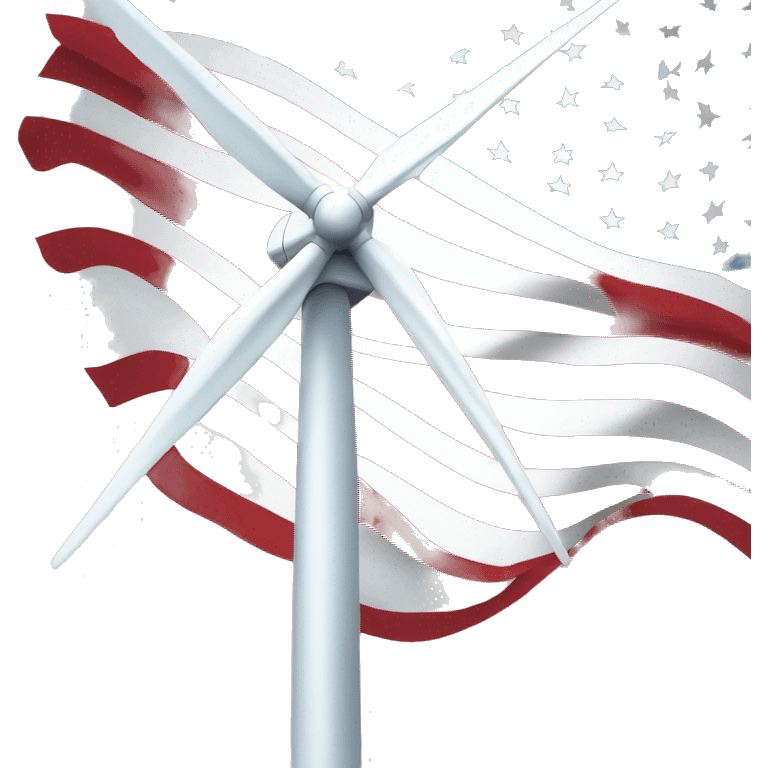 Wind turbine and usa flag emoji