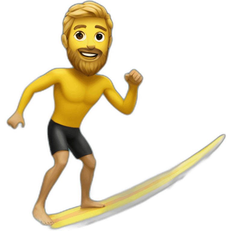 surfer with a beard from ukraine on a wave emoji