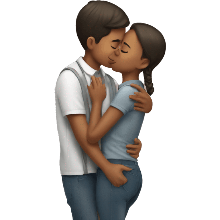 boy kissing girl cheek emoji