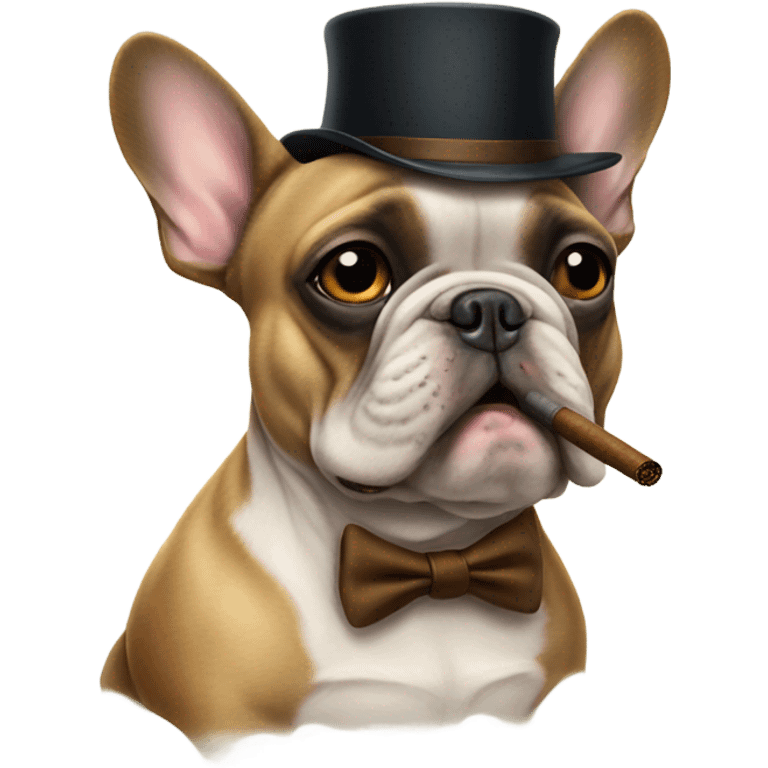 French bulldog smoking a cigar  emoji