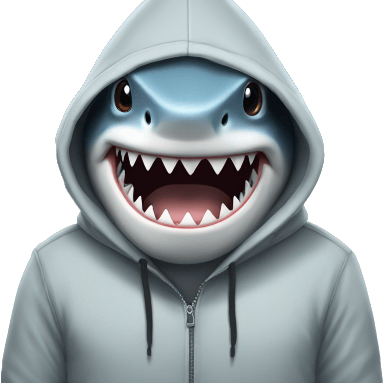 Shark wearing a hoodie emoji