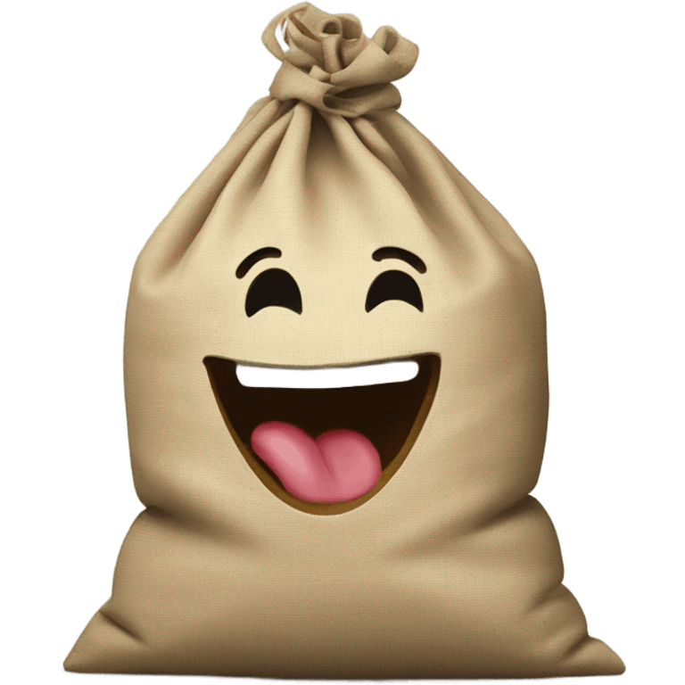 Smiley face with  sack coming out of mouth  emoji