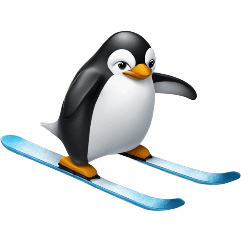 Penguin skiing  emoji