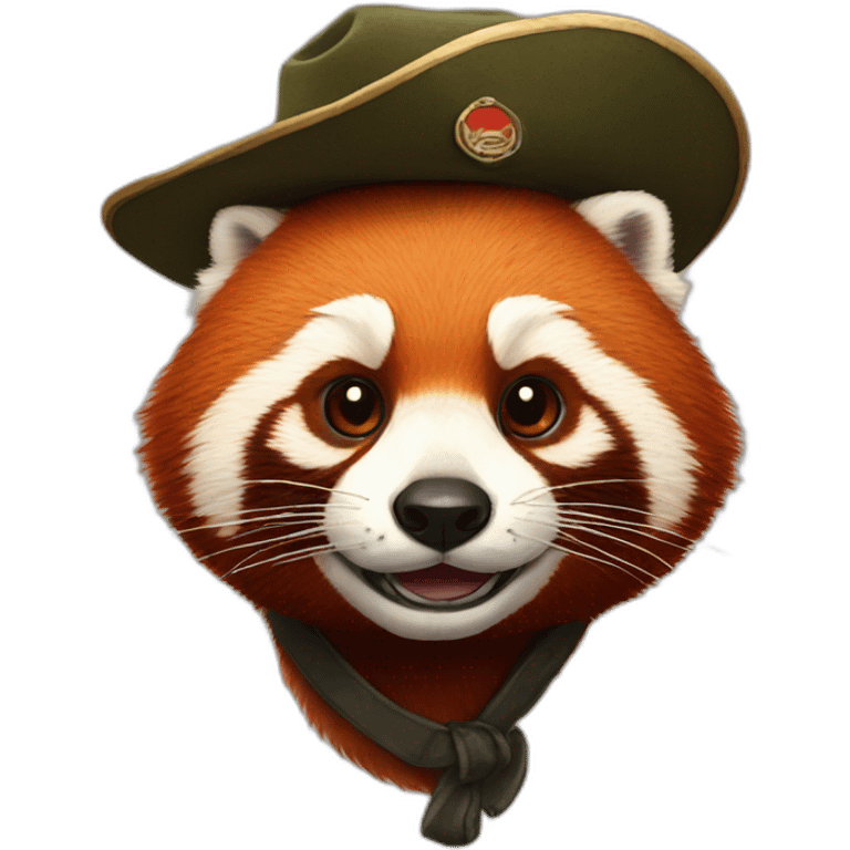 red panda with old german war hat emoji