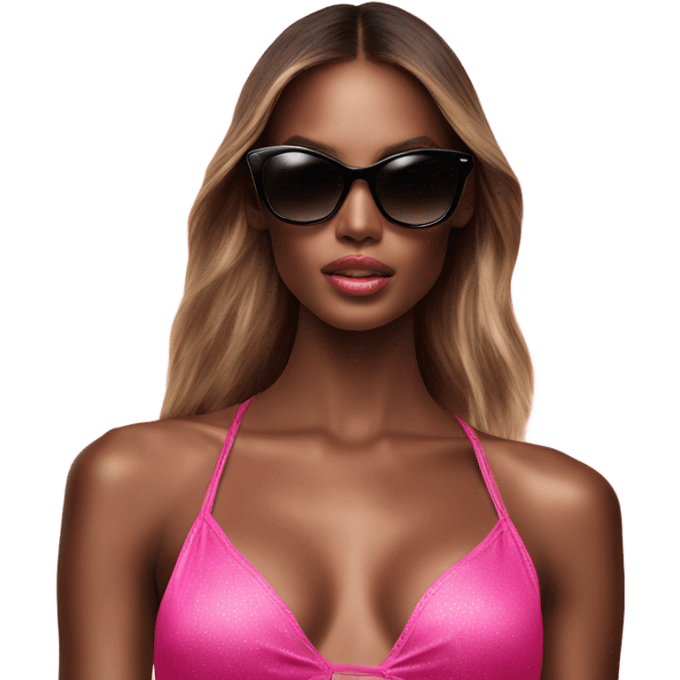 Photo of Victoria secret model posing with sunglasses  emoji