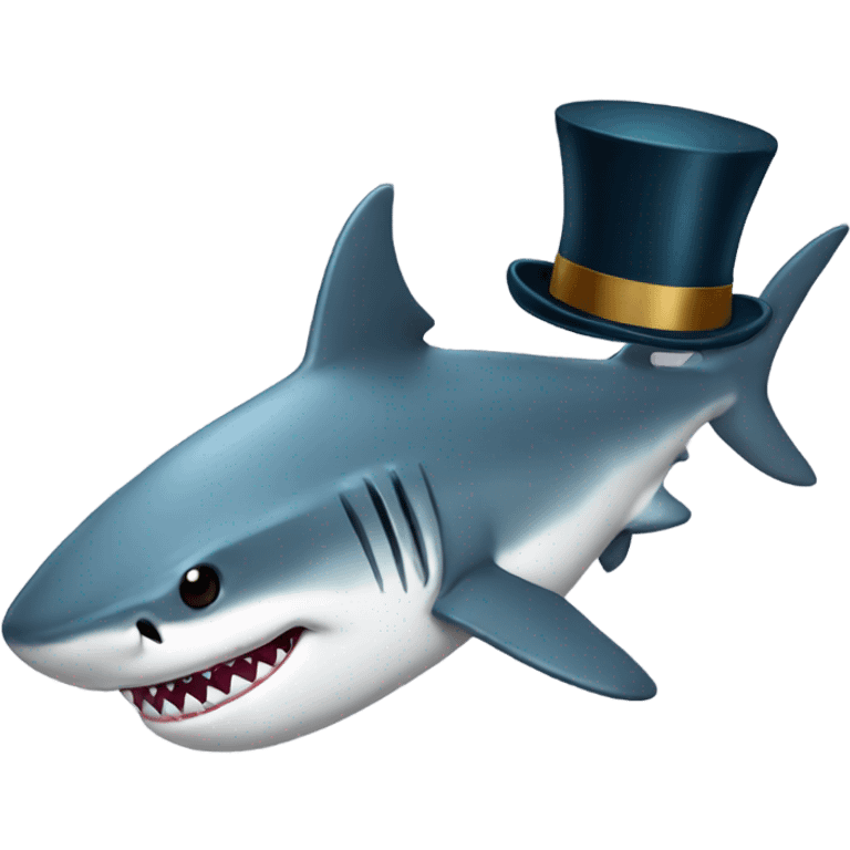 Shark with a top hat emoji