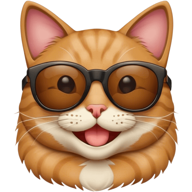 Cat with sunglasses laugh emoji