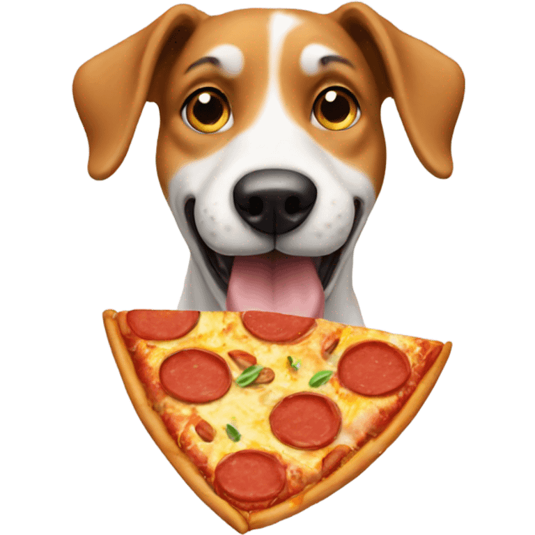 dog eating pizza emoji