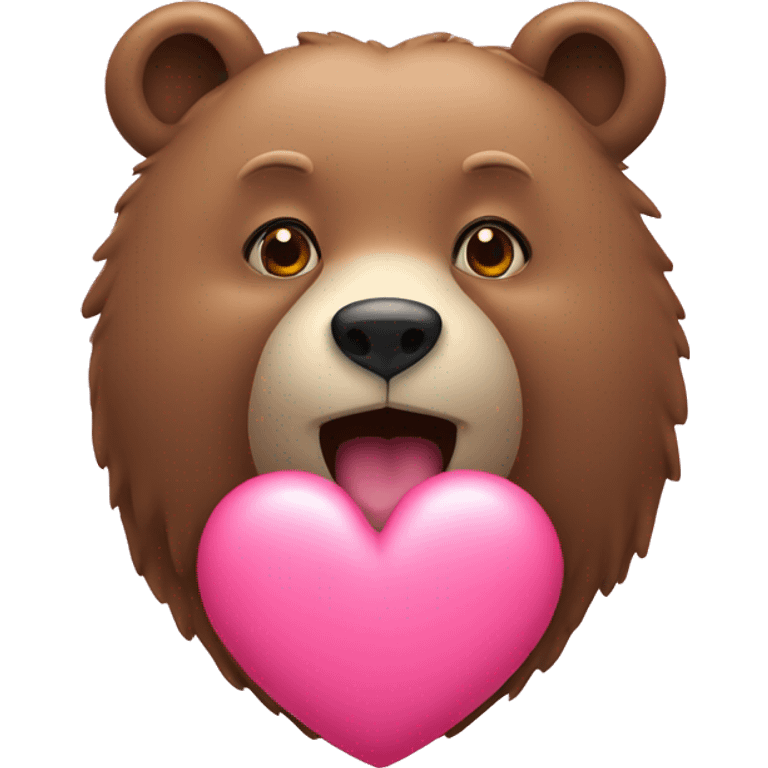 Bear heart pink emoji