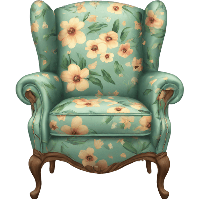 Floral printed wingback chair  emoji