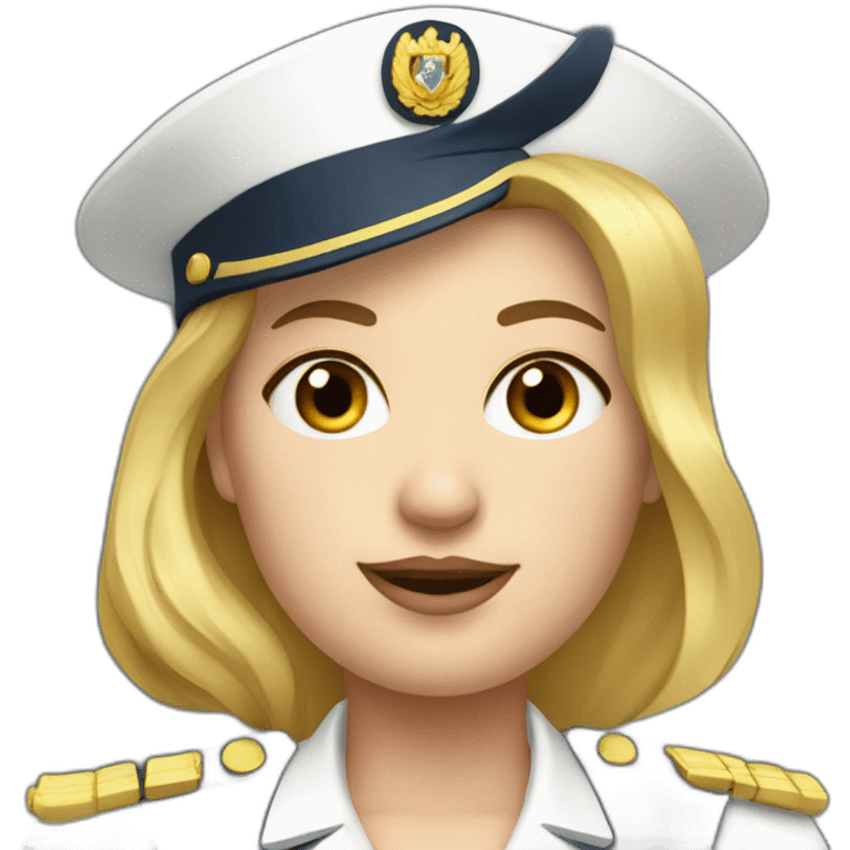 Fat blonde French navy officer emoji