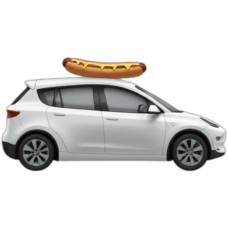 elon musk driving sausage on wheels emoji