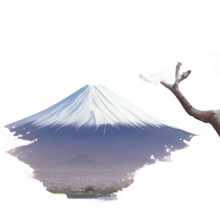 Mount Fuji with blossoms emoji