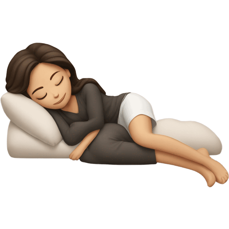 Brunette girl sleepin emoji