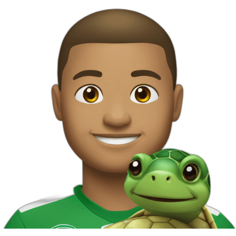 Mbappé with a turtle  emoji