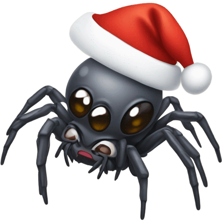 Spider with a Santa hat emoji