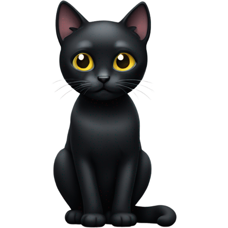 a black cat with glas emoji