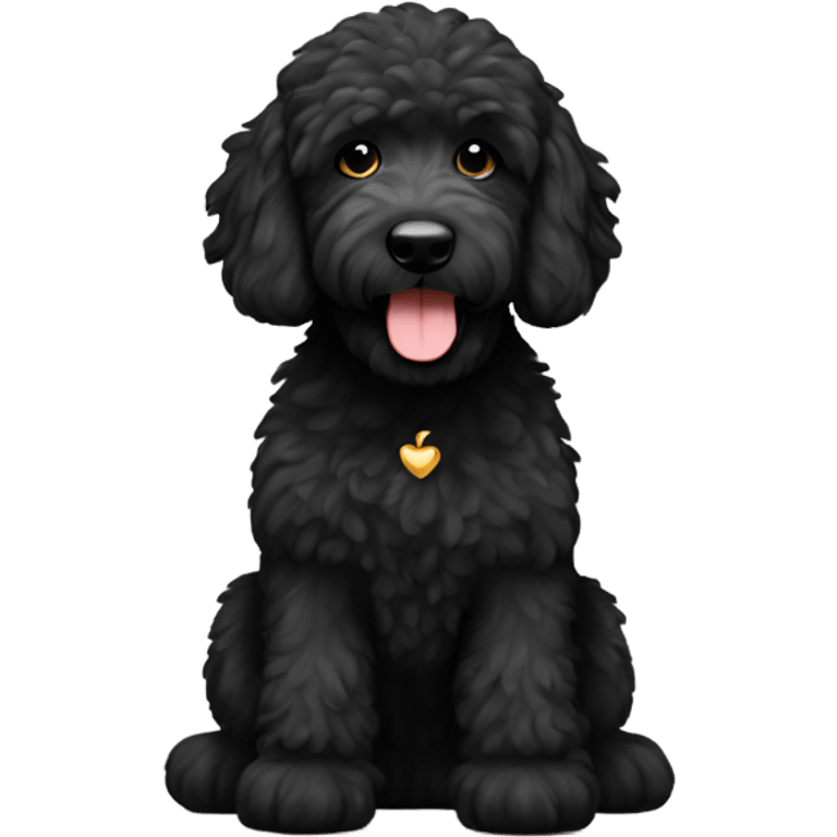 Loving black golden doodle emoji