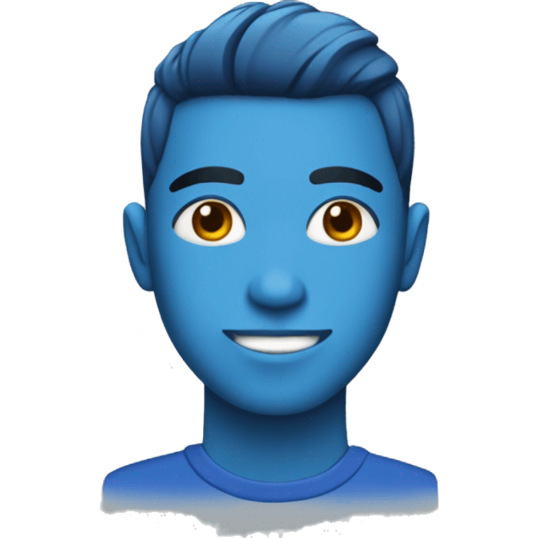 person with blue hair with a low taper fade emoji