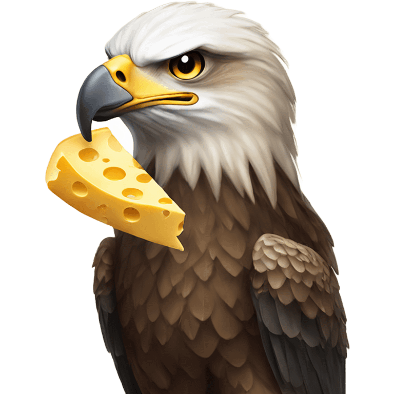 Eagle with a cheese head emoji