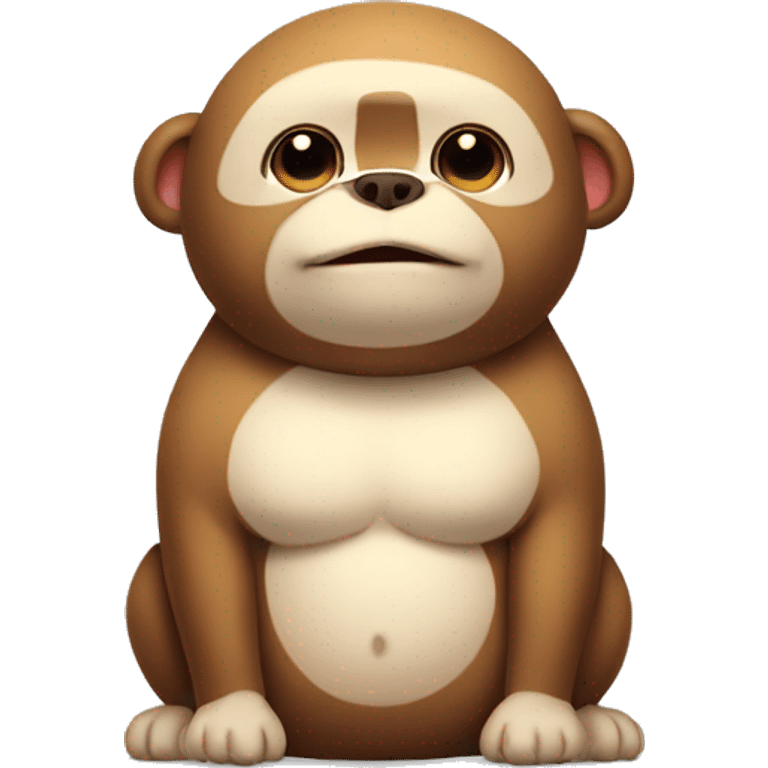 chubby monkey dog with a belly emoji