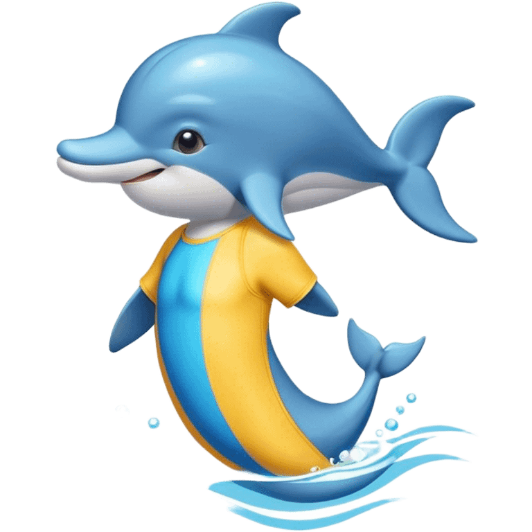 Dolphin wearing swimming costume emoji