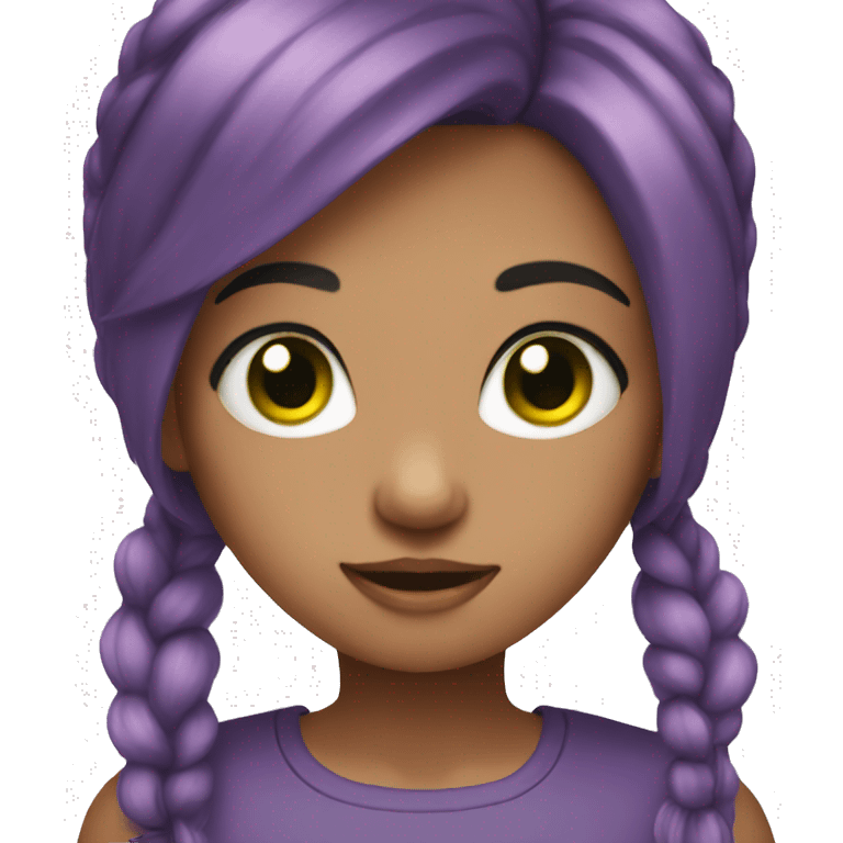 girl with purple hair and green eyes emoji