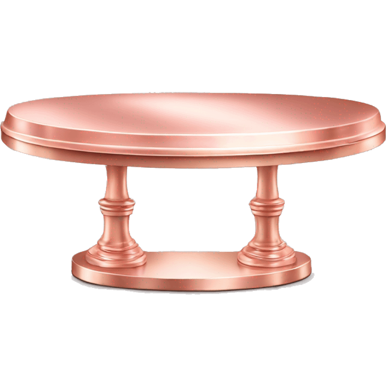 Realistic rose gold metallic pastry table isolated emoji