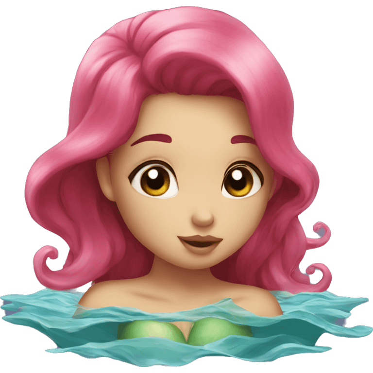 little cute mermaid kiss emoji