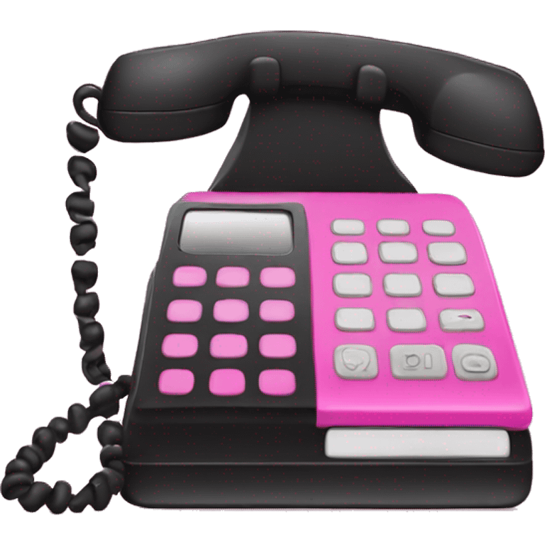 black and pink phone store emoji