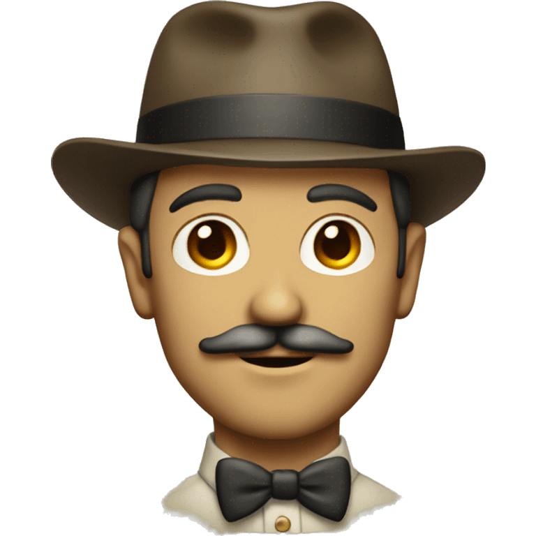 a man with a short mustache and dressed vintage emoji