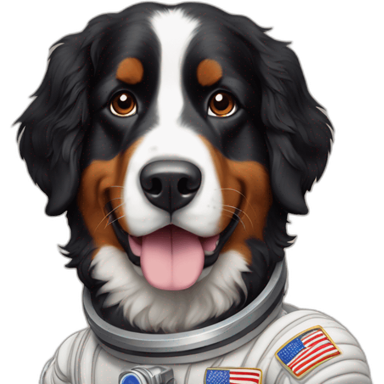 Astronaut Bernese mountain dog emoji